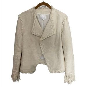 Club Monaco Beige Fringe Blazer 2